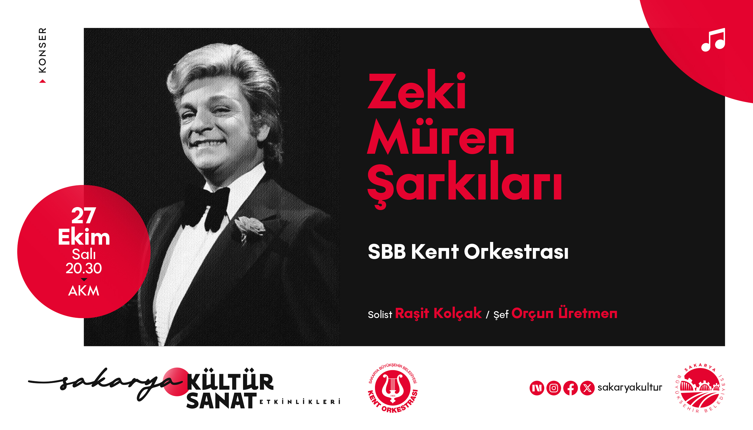 Zeki Müren Şarkıları — SBB Kent Orkestrası etkinlik afişi